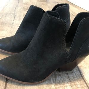 FRYE Reina Cut Out Black Leather Ankle Bootie